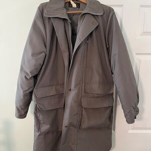 Eddie Bauer Men's Waist Length Goose Down Coat in Grey - Large
